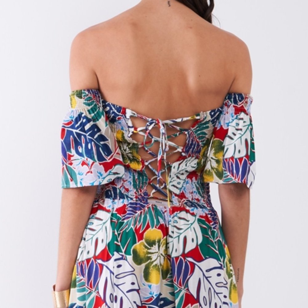 Tropical print Maxi dress - Picture 4 of 7